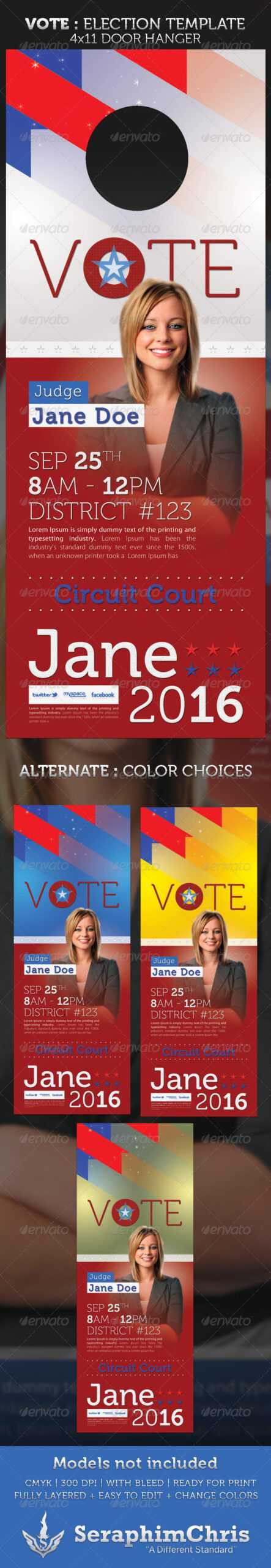 Election Flyer Templates Graphics, Designs & Templates Throughout Election Campaign Flyer Template