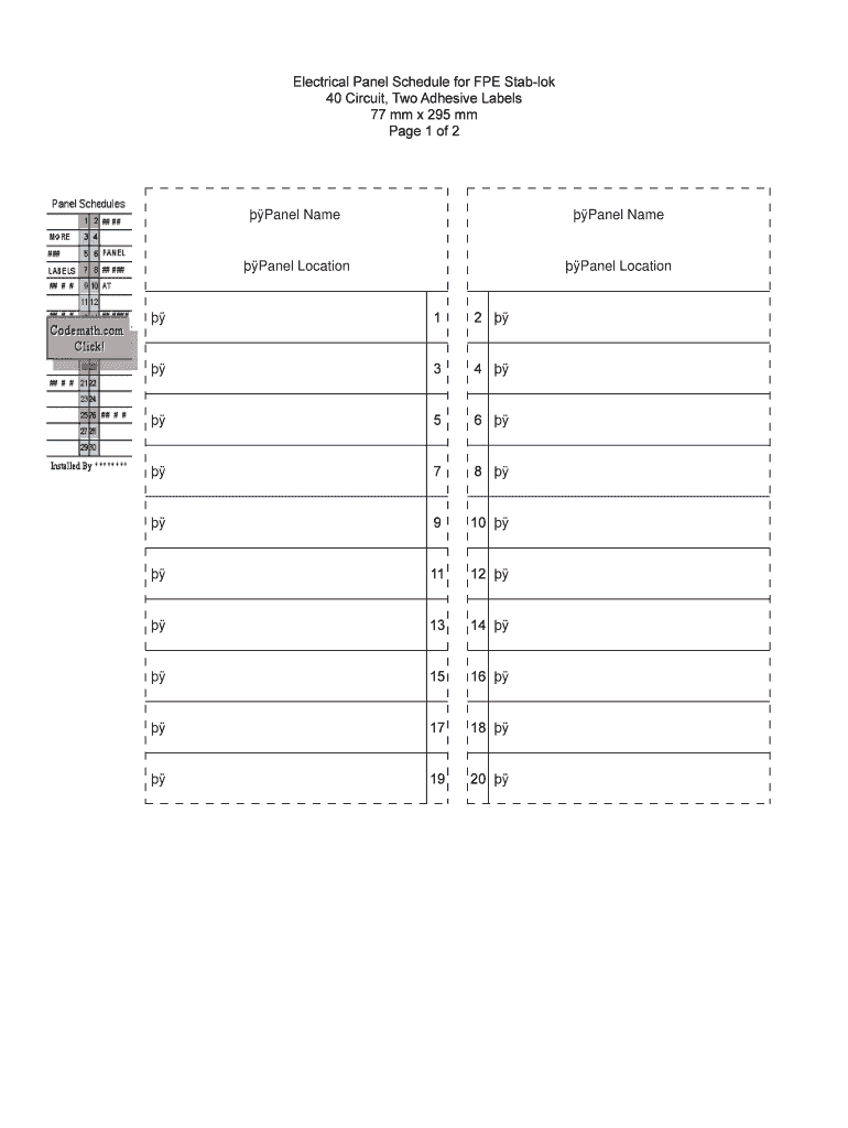 Electrical Panel Directory - Diagram Data Blog Pertaining To Circuit Panel Label Template