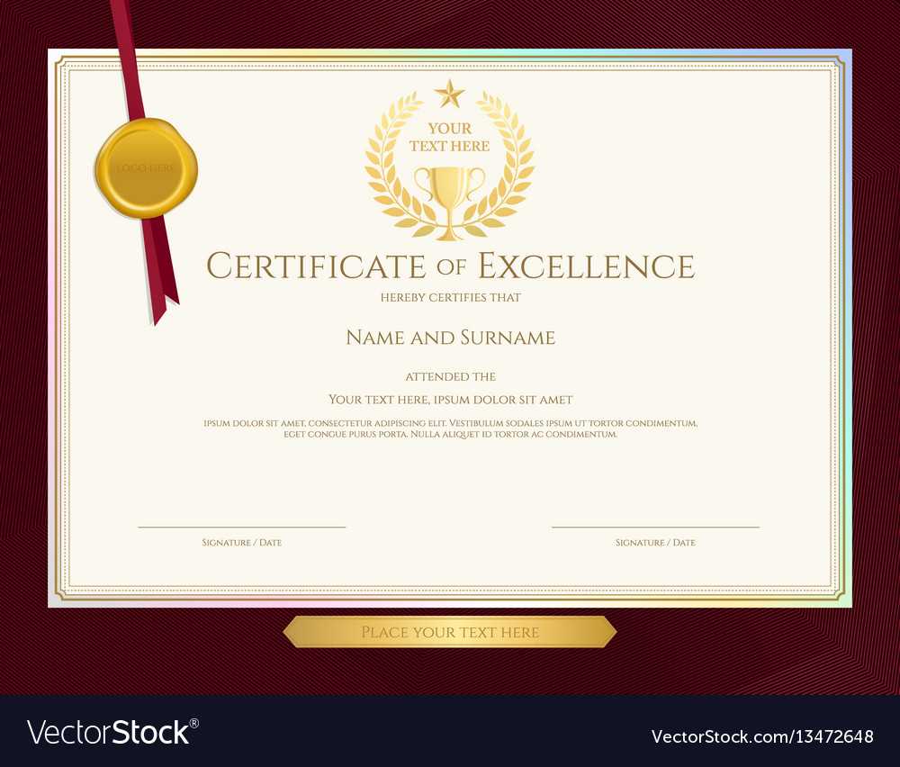 Elegant Certificate Template For Excellence Regarding Elegant Certificate Templates Free