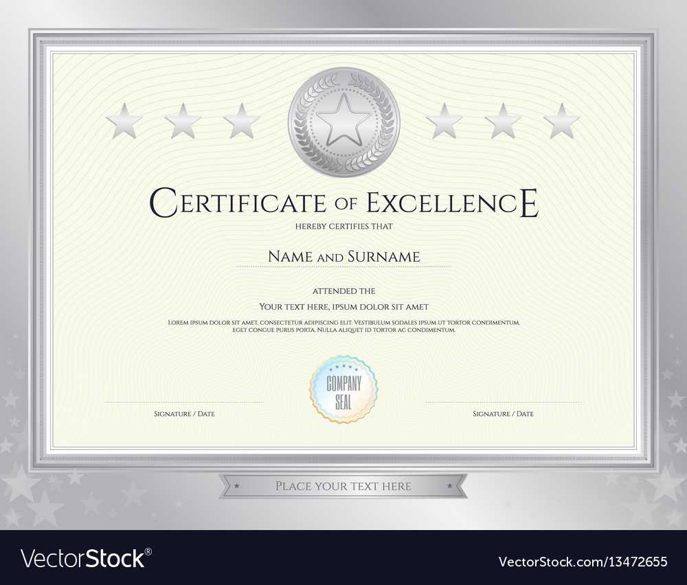 Elegant Certificate Template For Excellence With Regard To Commemorative Certificate Template