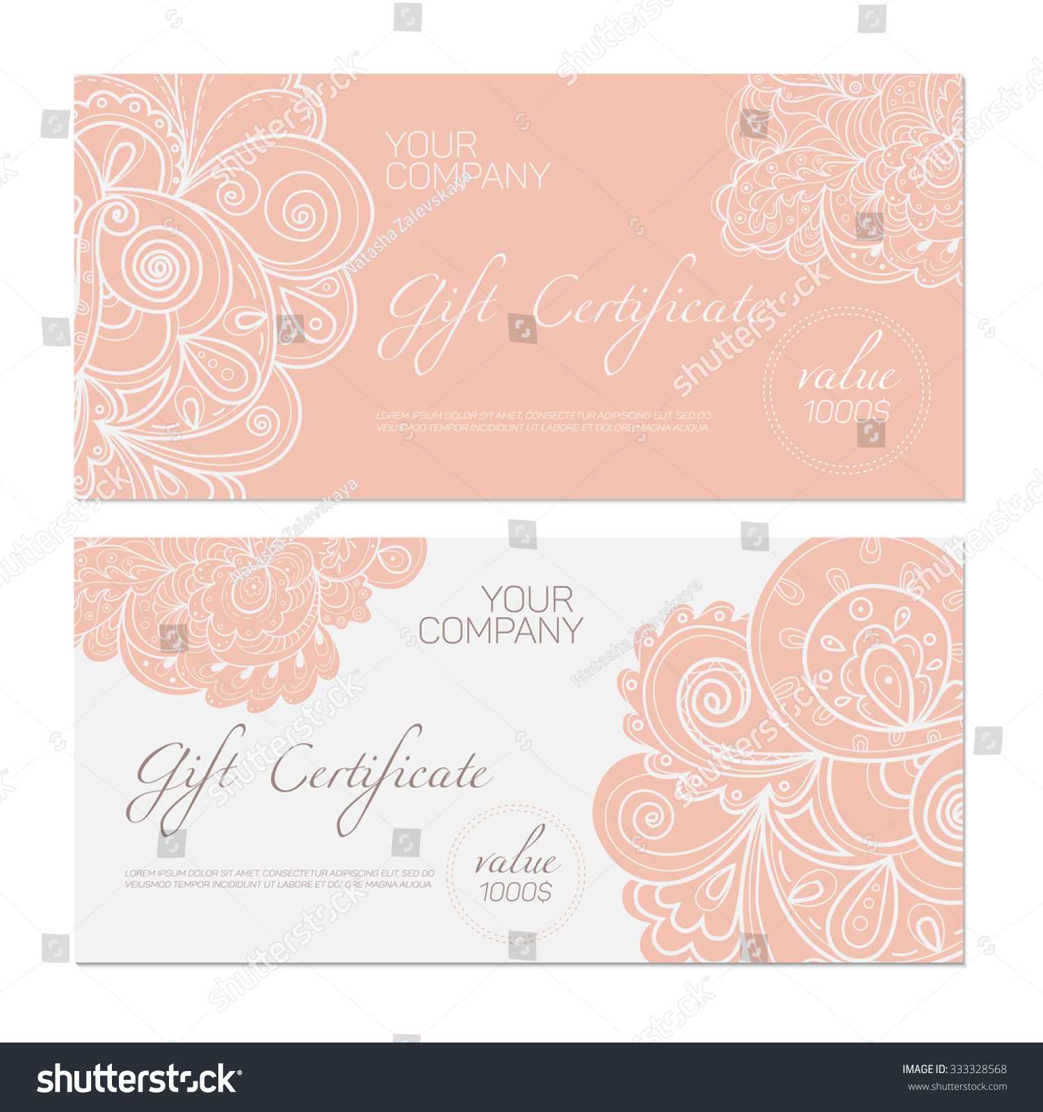 Elegant Gift Certificate Template Abstract Ornamental Within Elegant Gift Certificate Template