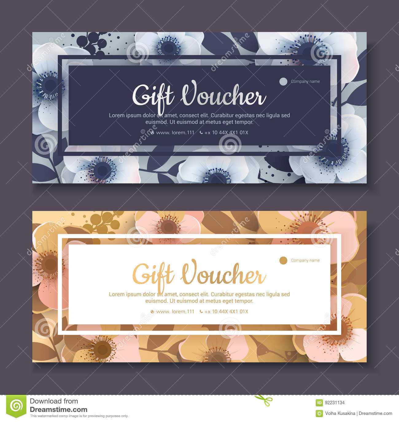 Elegant Gift Voucher, Coupon Template. Stock Illustration Regarding Elegant Gift Certificate Template