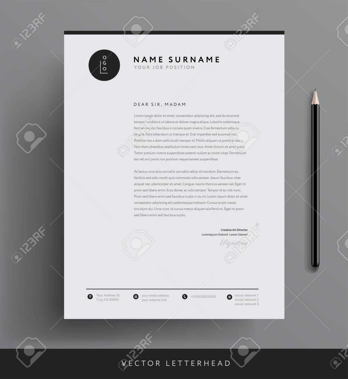 Elegant Letterhead Template Design With Elegant Letterhead Template