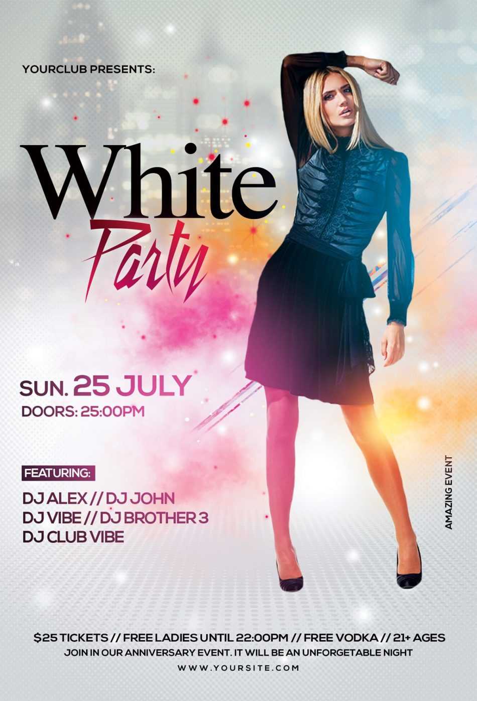Elegant White Party – Free Psd Flyer Template » Free Psd Flyer Intended For Free All White Party Flyer Template