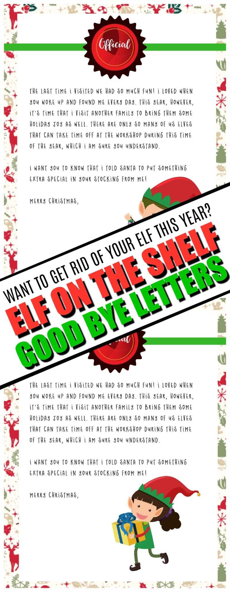 Elf On The Shelf Goodbye Letter : Free Printable – Regarding Elf On The Shelf Goodbye Letter Template
