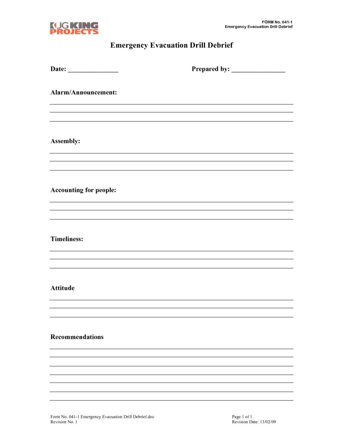 Emergency Drill Report Template