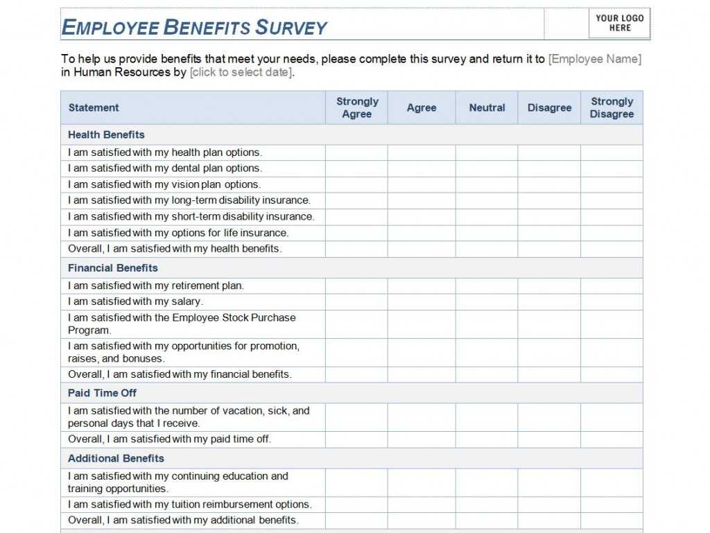 Employee Benefits Survey Template | Employee Benefits Survey Within Employee Satisfaction Survey Template Word