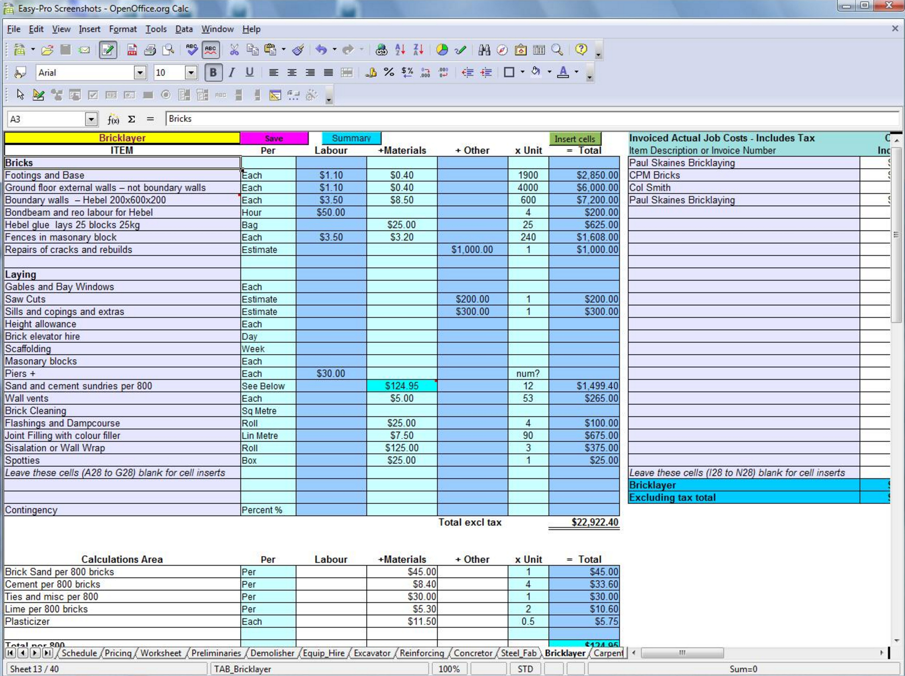 Estimate For Construction – Colona.rsd7 With Construction Estimating Spreadsheet Template