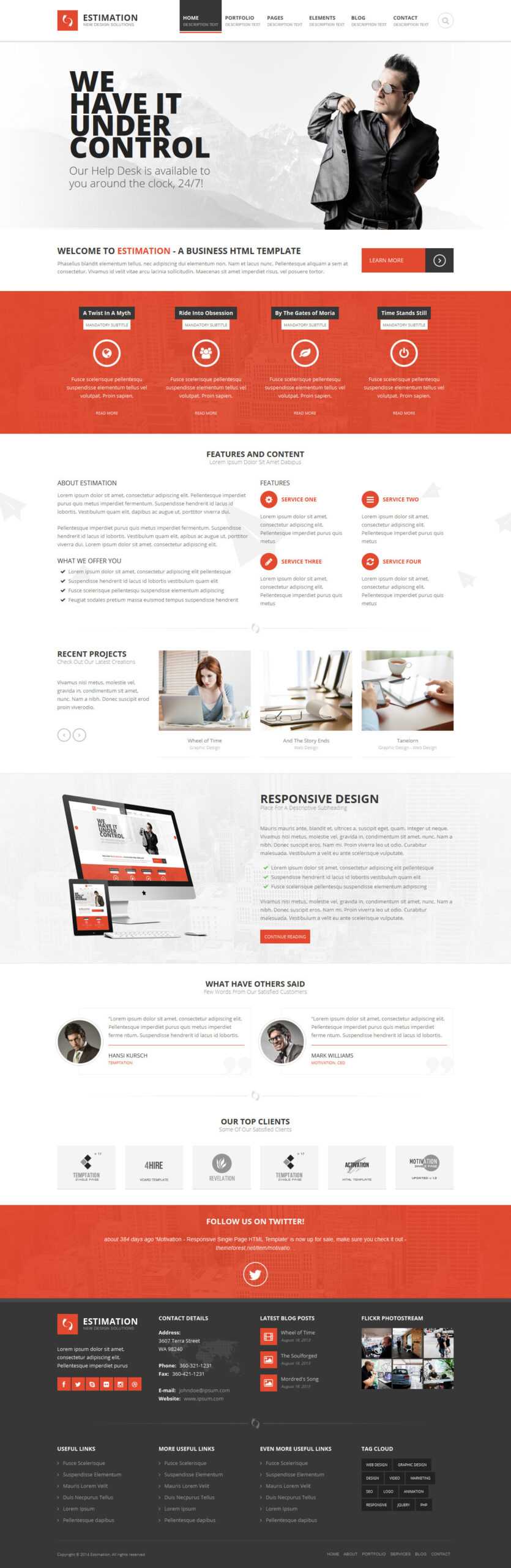 Estimation - Responsive Business Html Template With Regard To Estimation Responsive Business Html Template Free Download