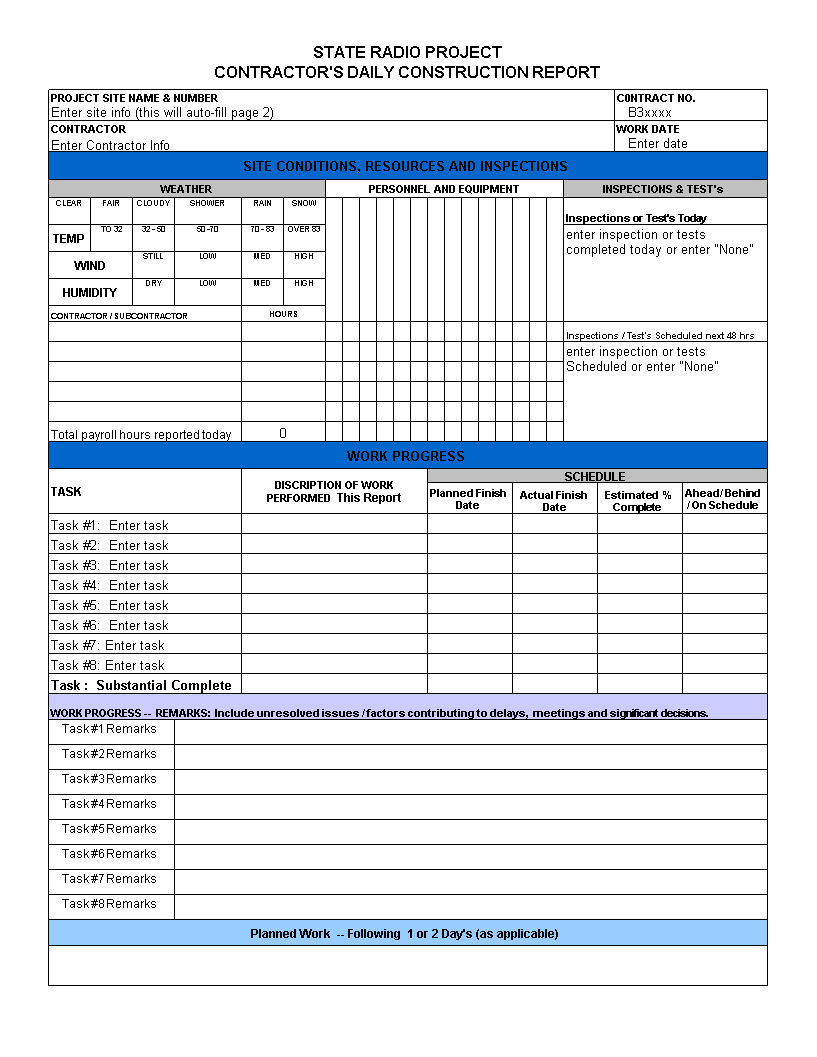 Excel Daily Report | Templates At Allbusinesstemplates In Daily Inspection Report Template