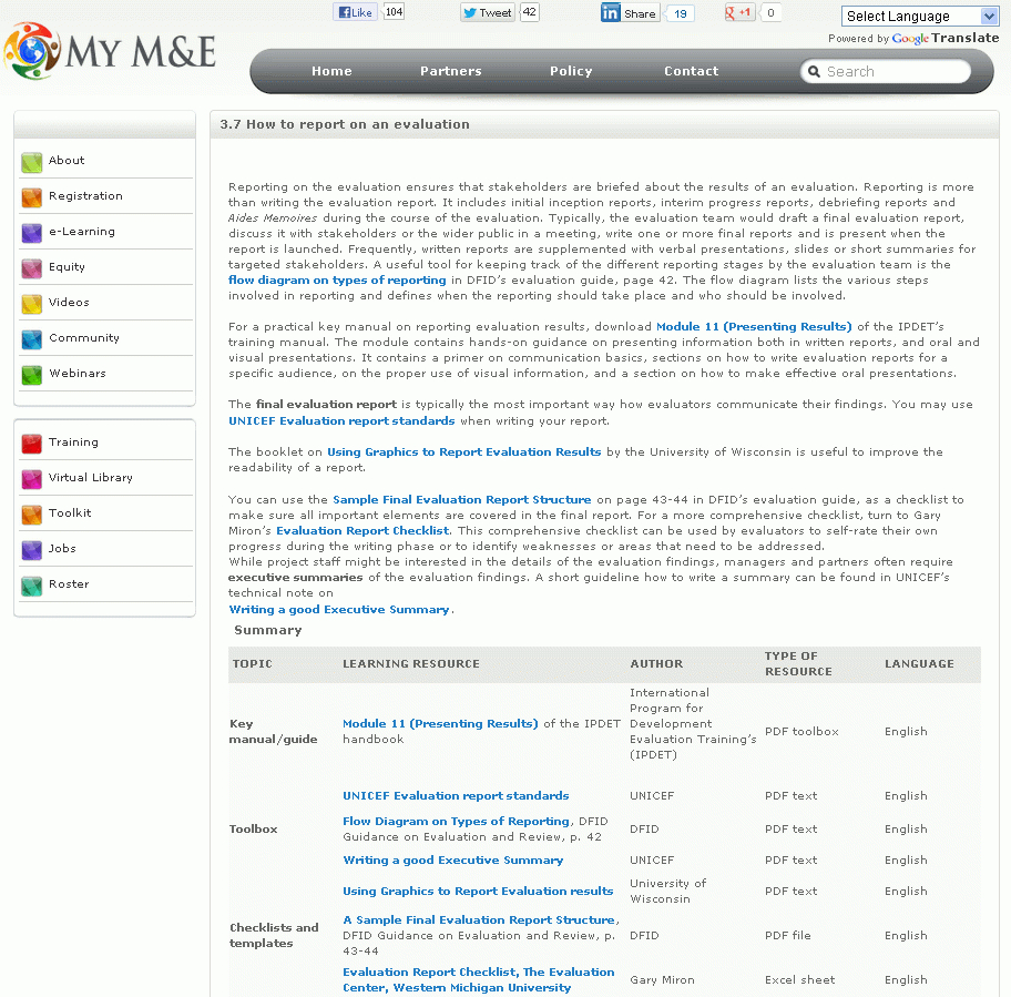 Executive Summaries | Better Evaluation Throughout Evaluation Summary Report Template