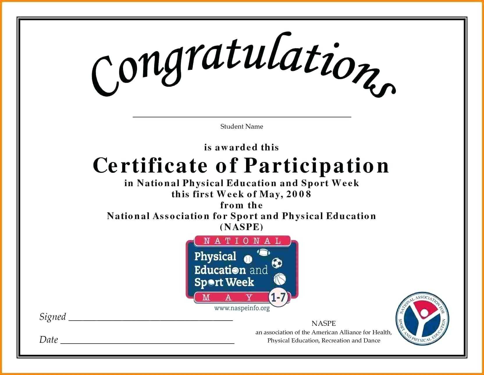 🥰free Printable Certificate Of Participation Templates (Cop)🥰 Pertaining To Congratulations Certificate Word Template