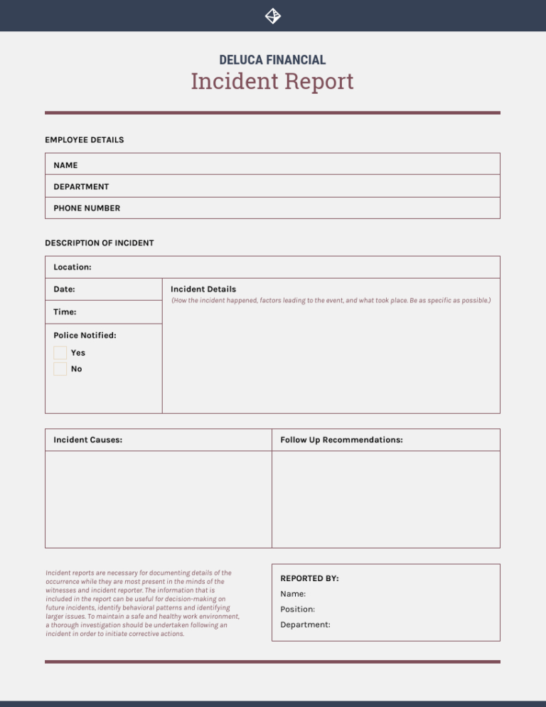 Analytical Report Template