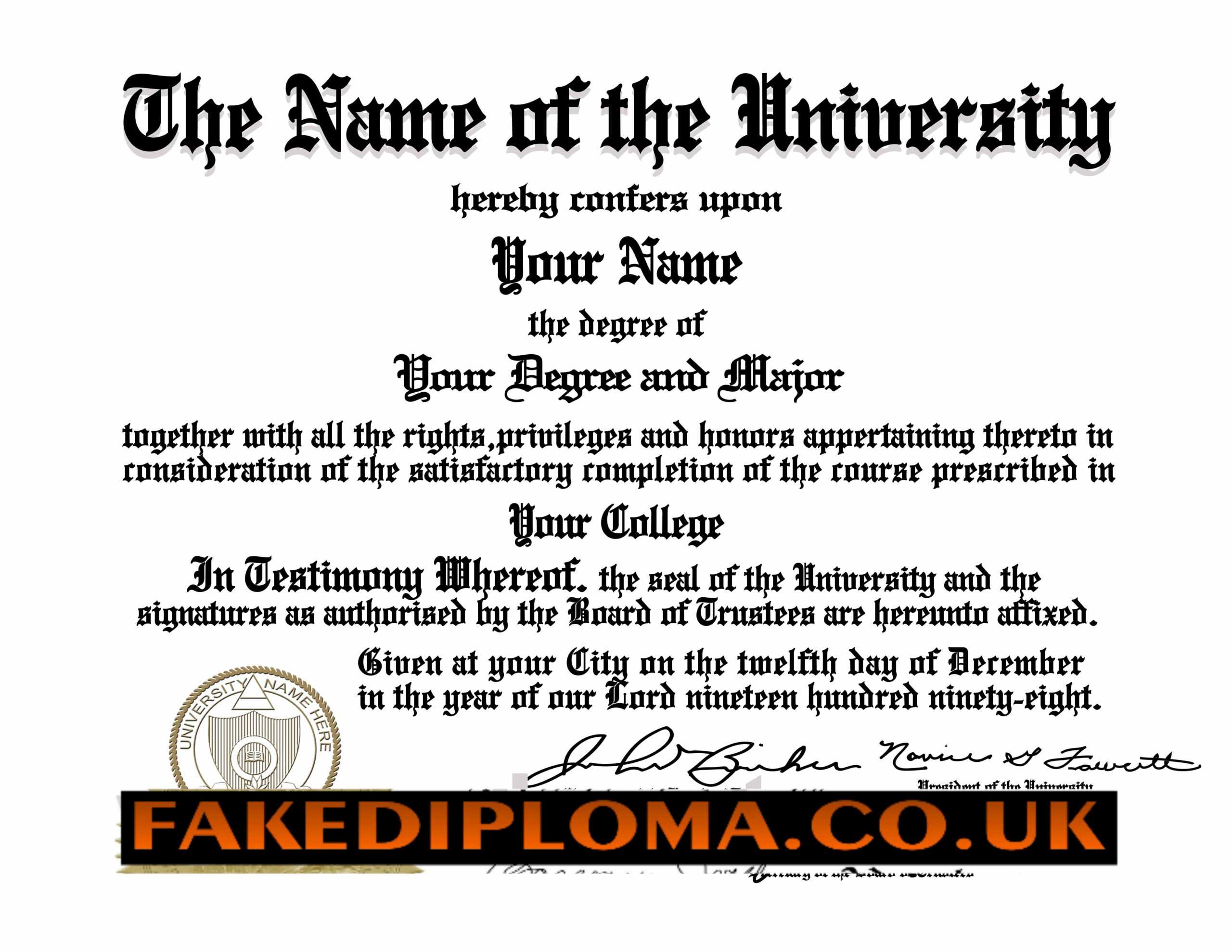 Fake Diplomas & Fake Degrees Any Country With Fake Diploma Certificate Template
