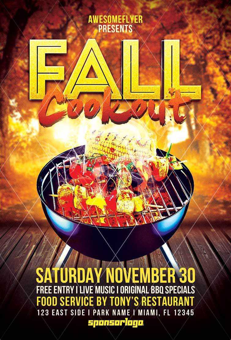 Fall Cookout Flyer Template Within Cookout Flyer Template