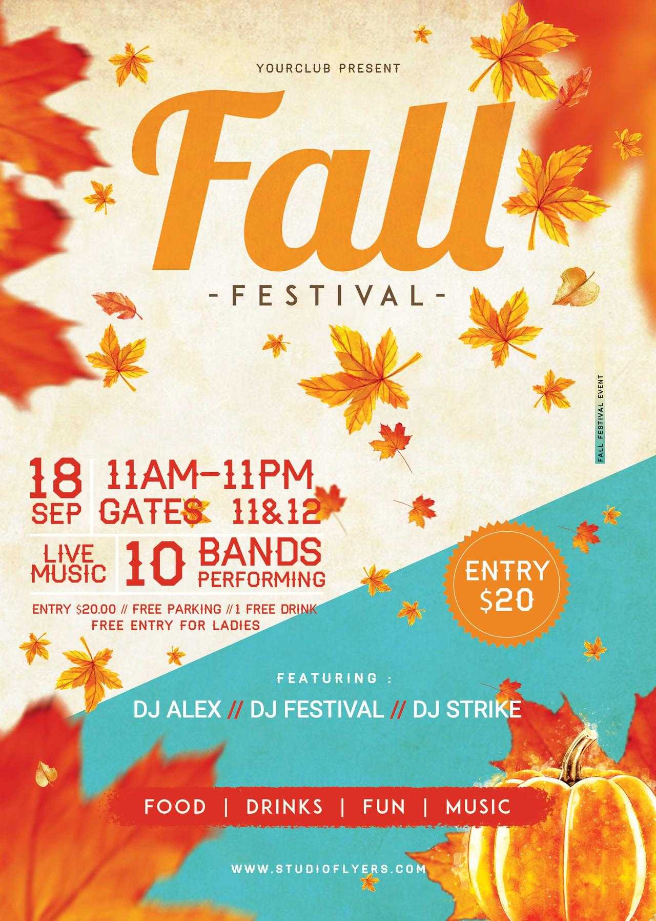 Fall Festival #3 Free Psd Flyer Template - Free Psd Flyer Inside Fall Festival Flyer Templates Free