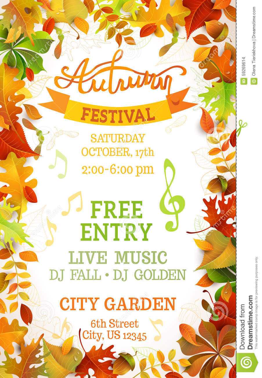 Fall Festival Template. Stock Vector. Illustration Of Letter Throughout Fall Festival Flyer Templates Free