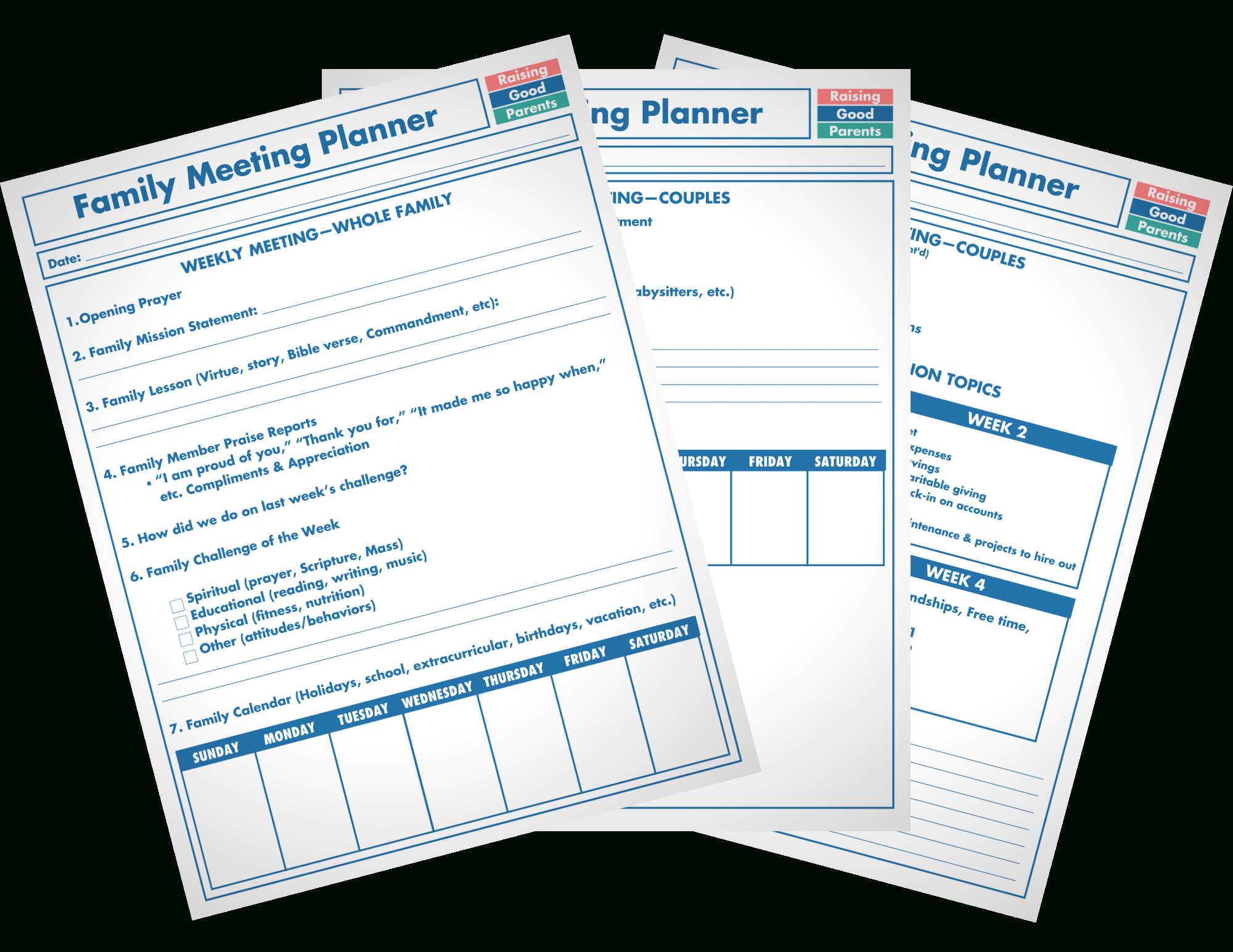 Family Meeting Planner Pertaining To Family Meeting Agenda Template