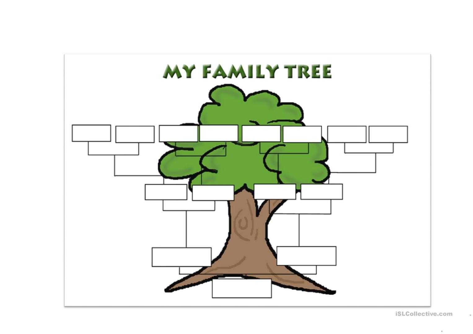 Family Tree Template – English Esl Worksheets Inside Fill In The Blank Family Tree Template