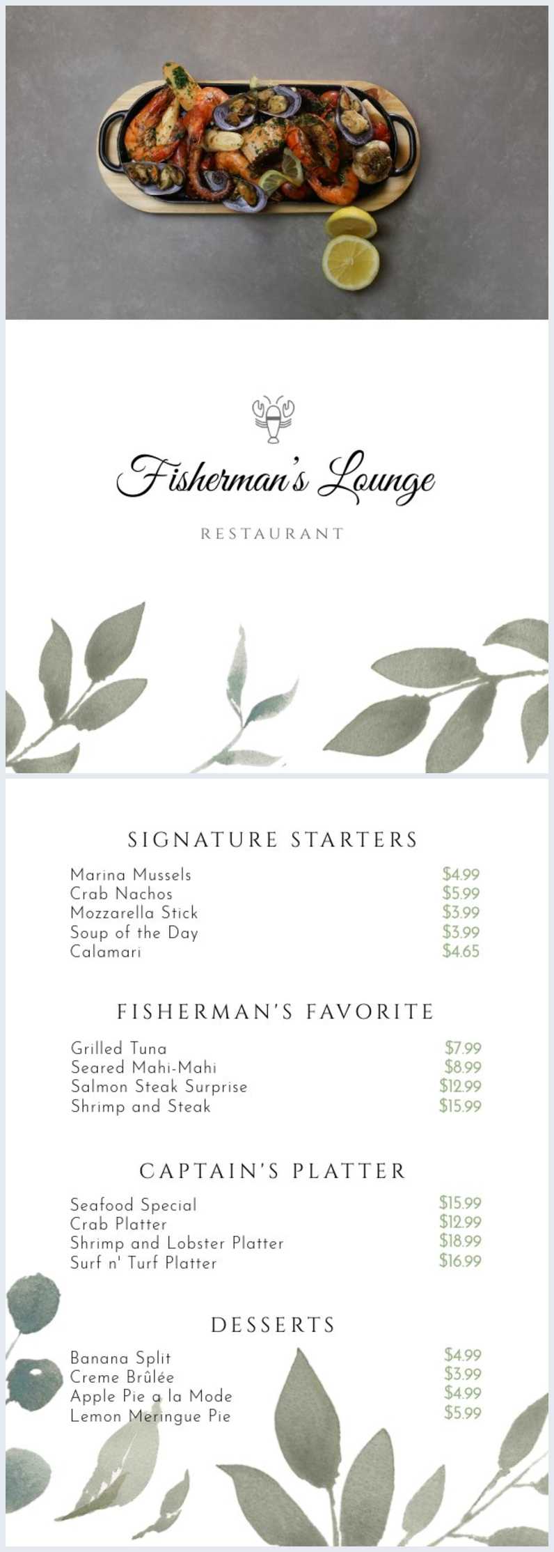 Fancy Menu Template - Flipsnack With Regard To Fancy Menu Template