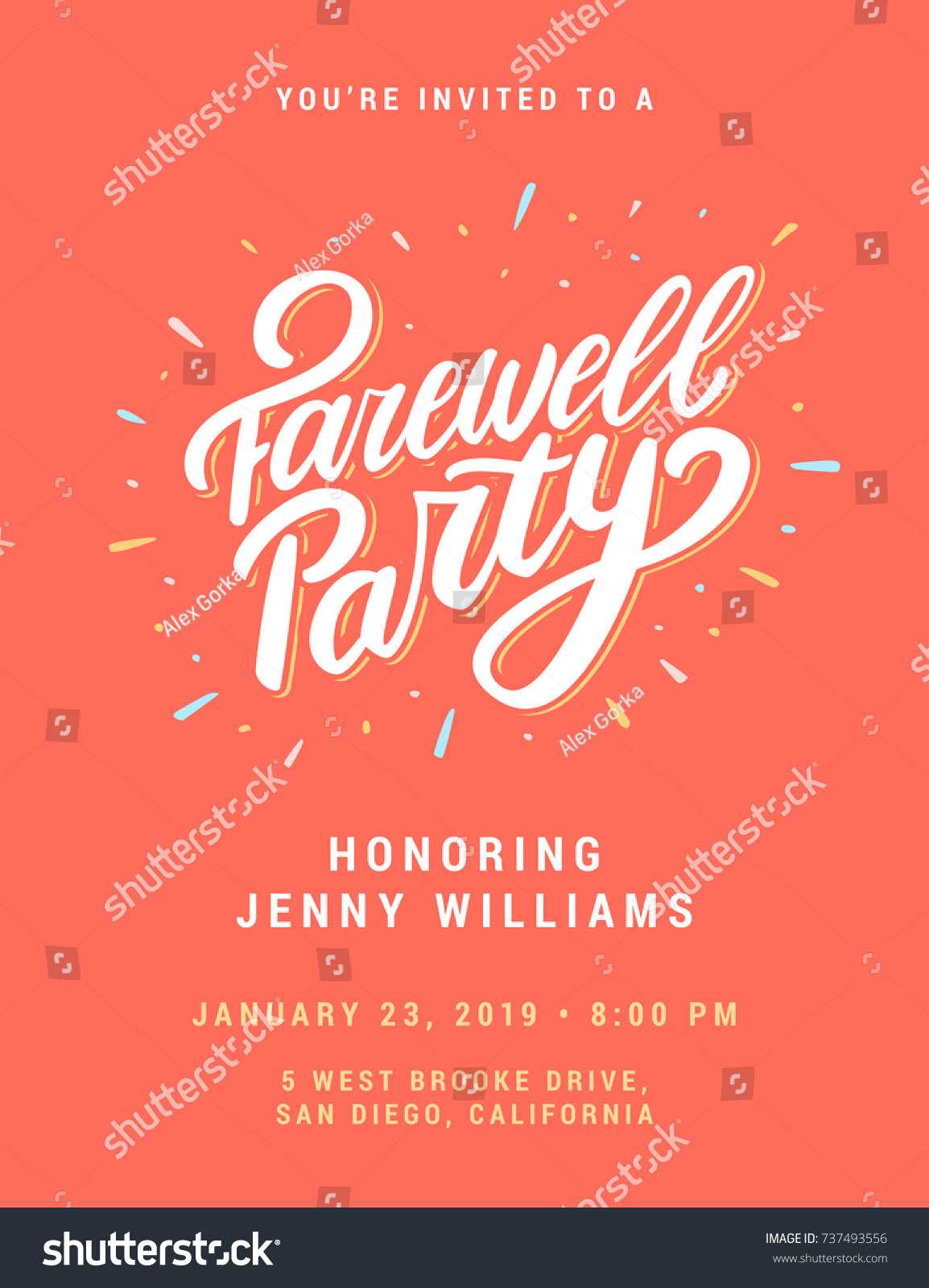 Farewell Party Invitation Template Stock Vector (Royalty Regarding Farewell Party Flyer Template Free