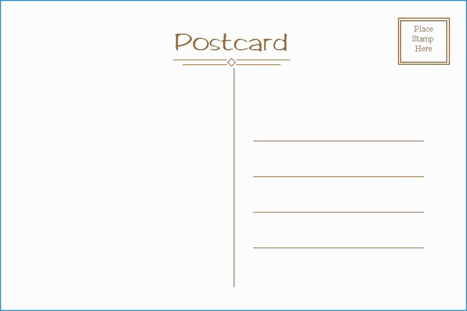 Fascinating Blank Postcard Template Free Ideas Printable With Regard To Free Printable Postcard Templates
