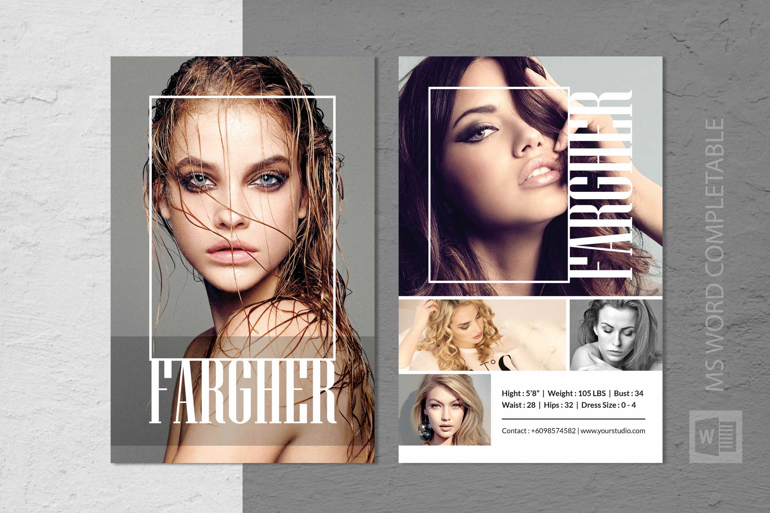 Fashion Modeling Comp Card Template For Free Comp Card Template