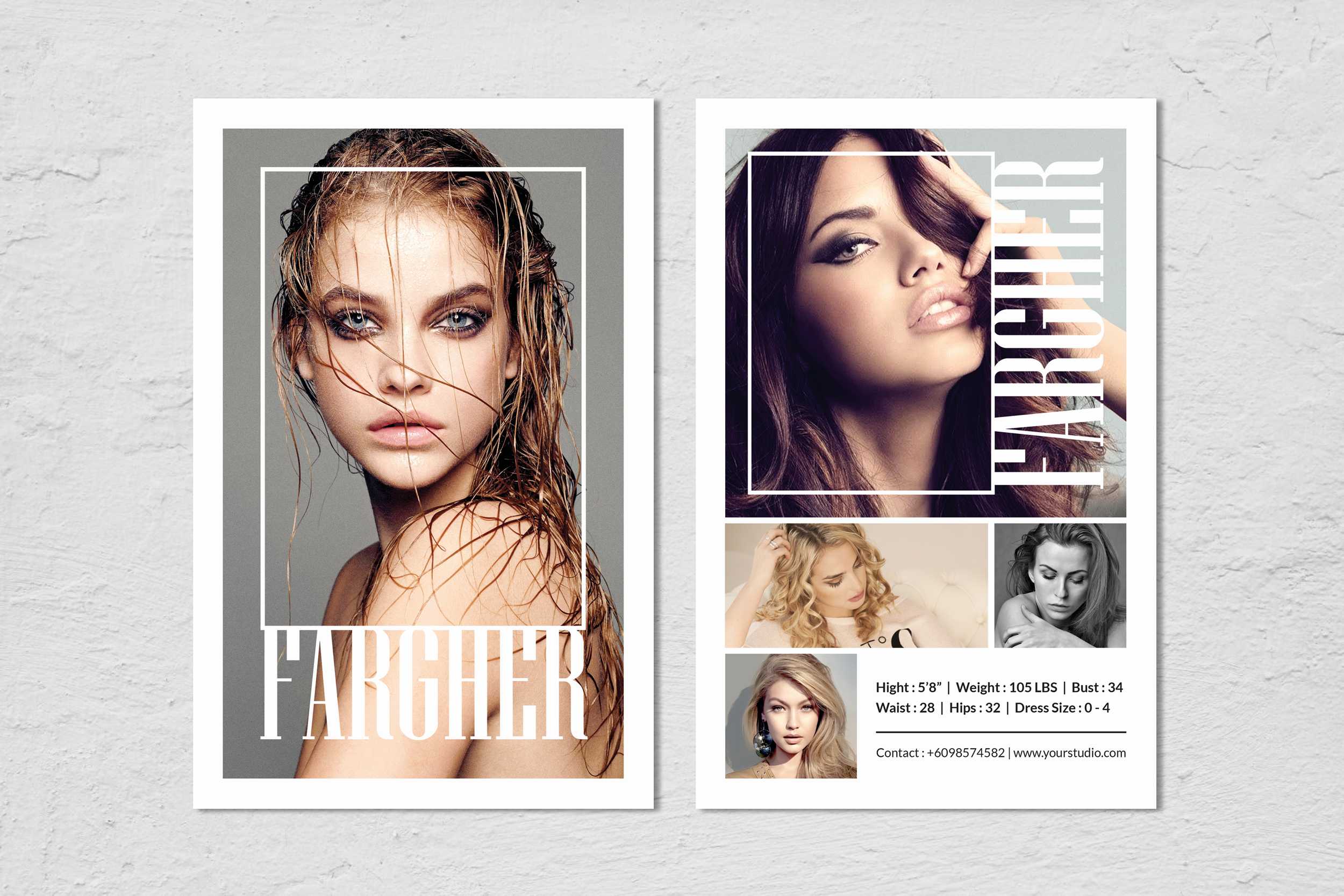 Fashion Modeling Comp Card Template In Free Model Comp Card Template Psd
