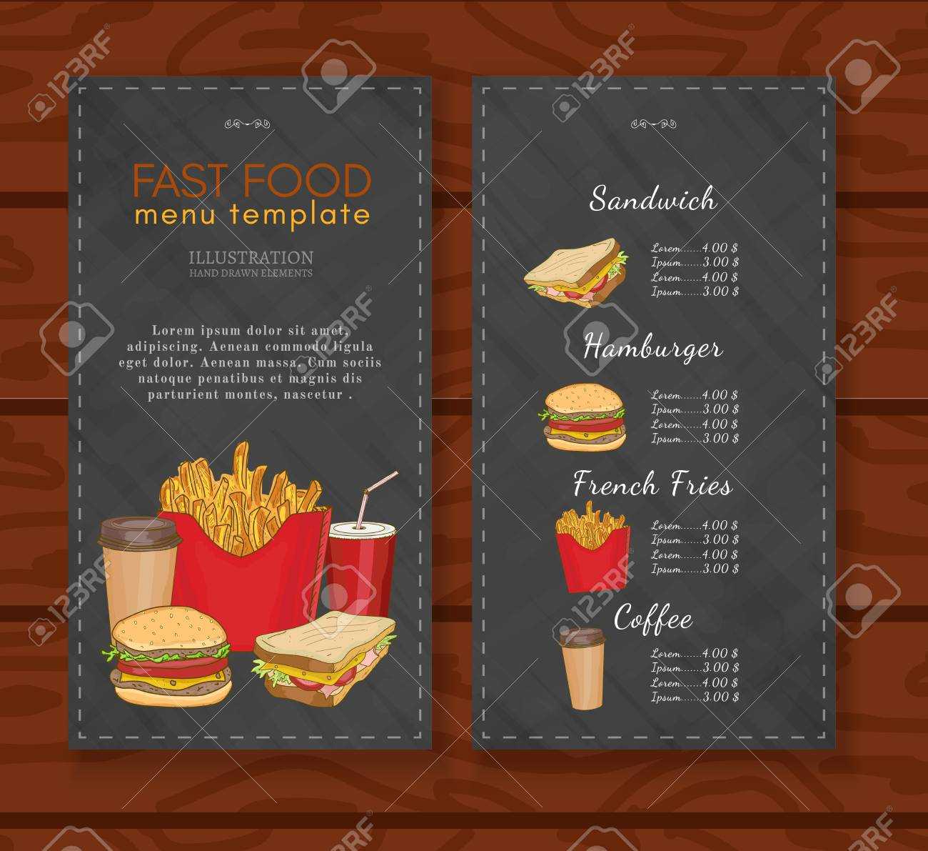 Fast Food Menu Design Template Fast Food Vector Pertaining To Fast Food Menu Design Templates