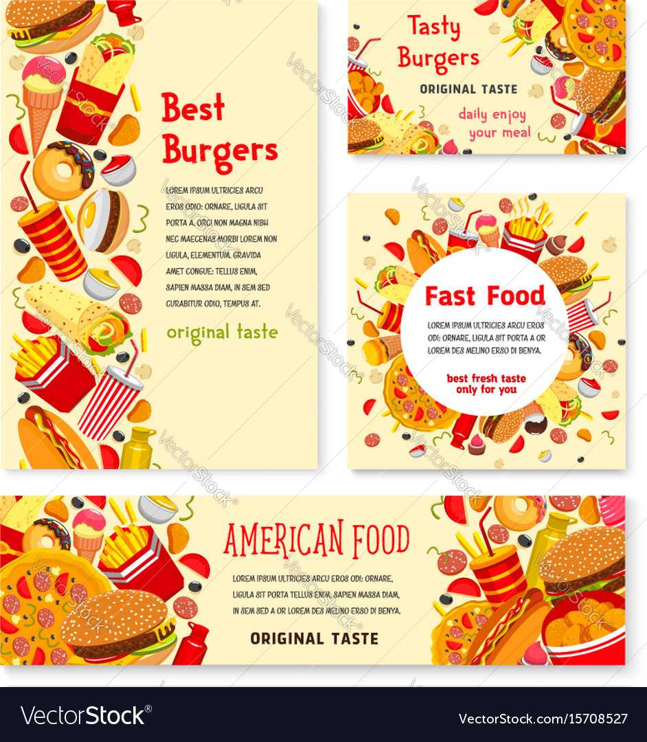 Fast Food Restaurant Banner And Poster Template With Food Banner Template