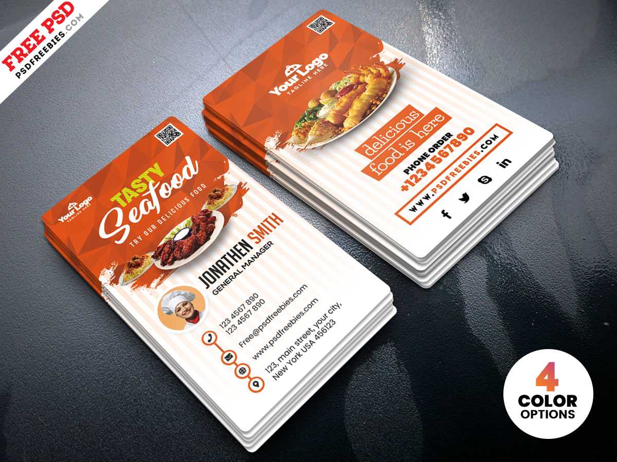 Fast Food Restaurant Business Card Template – Download Psd In Food Business Cards Templates Free