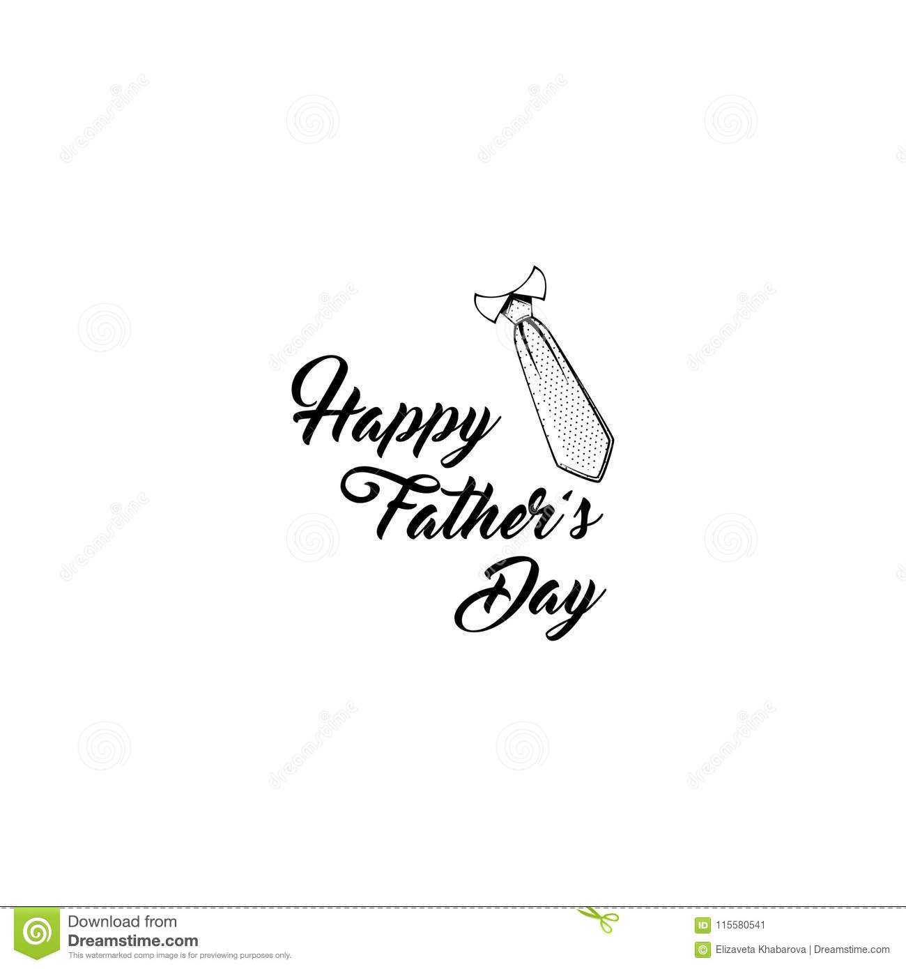Fathers Day Card Design. Necktie, Tie. Happy Fathers Day With Regard To Fathers Day Card Template