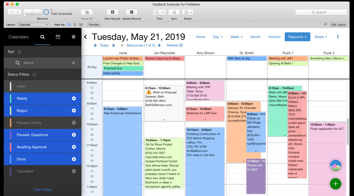 Filemaker Calendar And Resource Scheduling – Seedcode Regarding Filemaker Business Templates