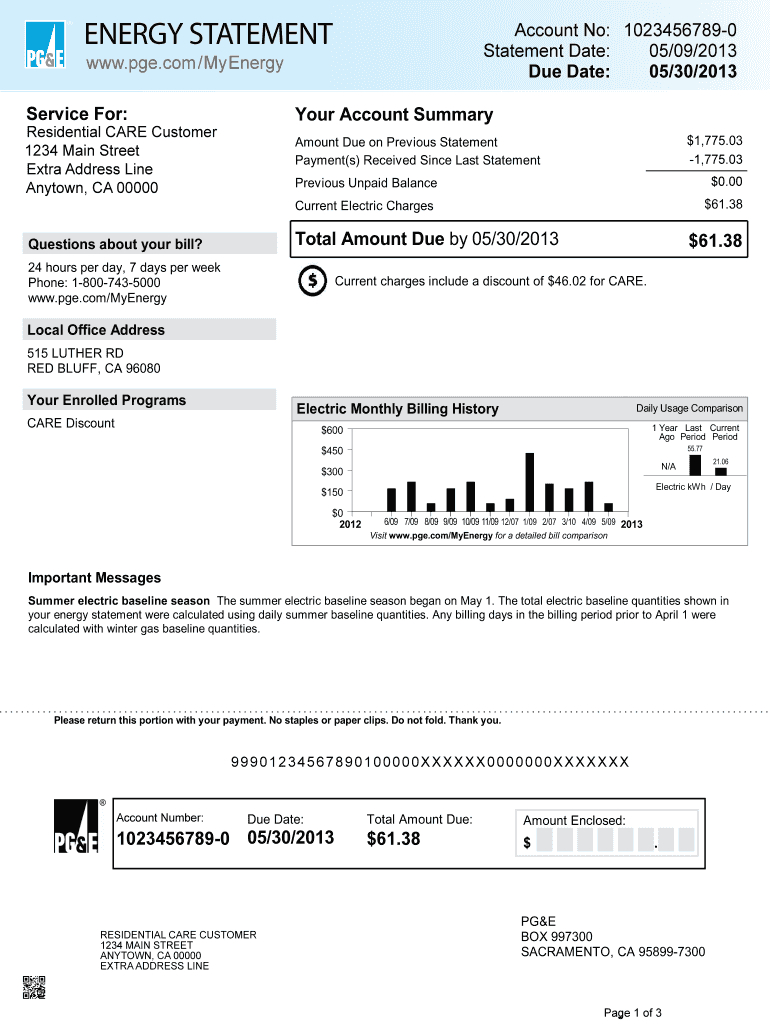 Fillable Utility Bill Template – Fill Online, Printable With Fake Utility Bill Template Download