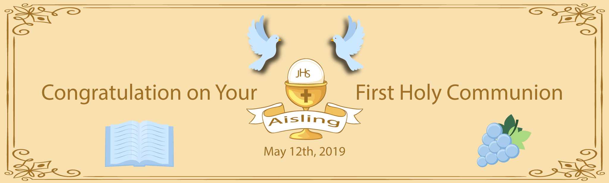 First Communion Banner 1 Intended For First Communion Banner Templates