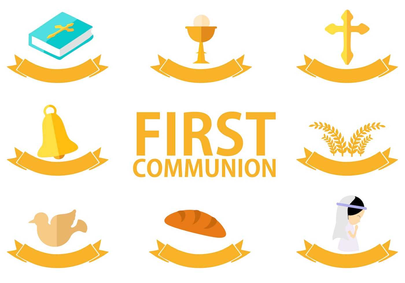 First Communion Template Free Vector Art – (25 Free Downloads) Within First Communion Banner Templates
