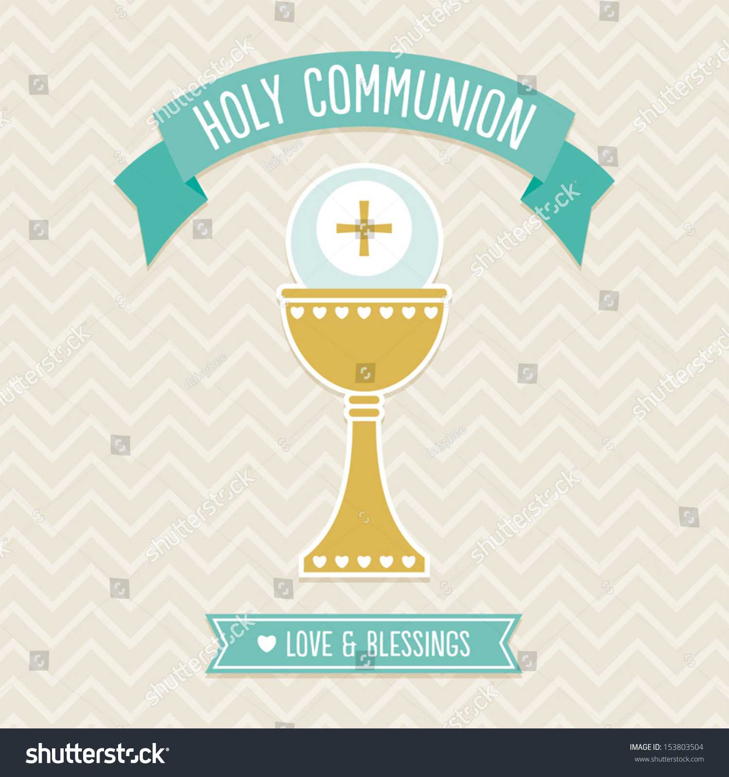 First Holy Communion Card Template Cream Stock Vector Inside First Holy Communion Banner Templates