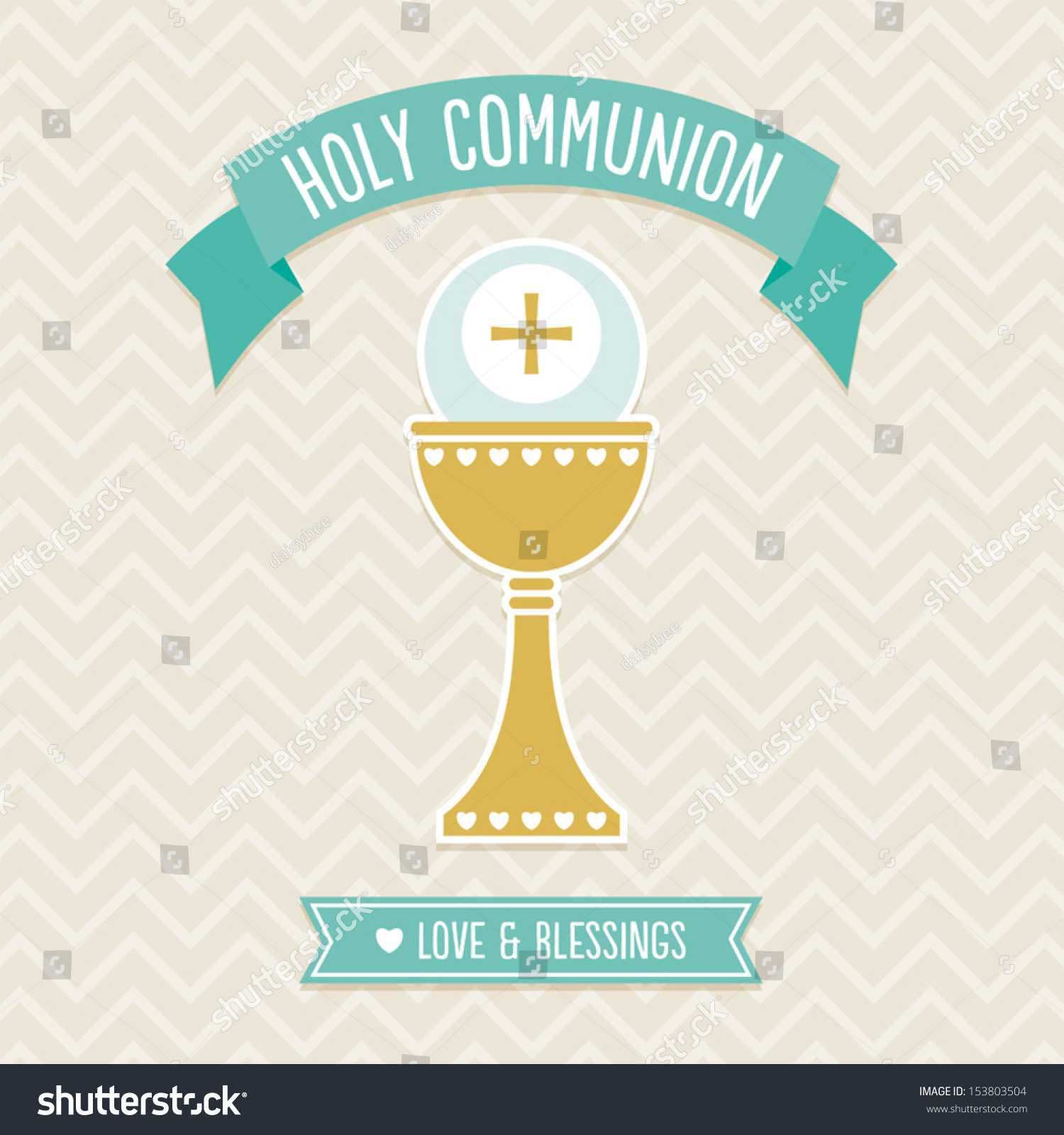 First Holy Communion Card Template Cream Stock Vector Regarding First Communion Banner Templates