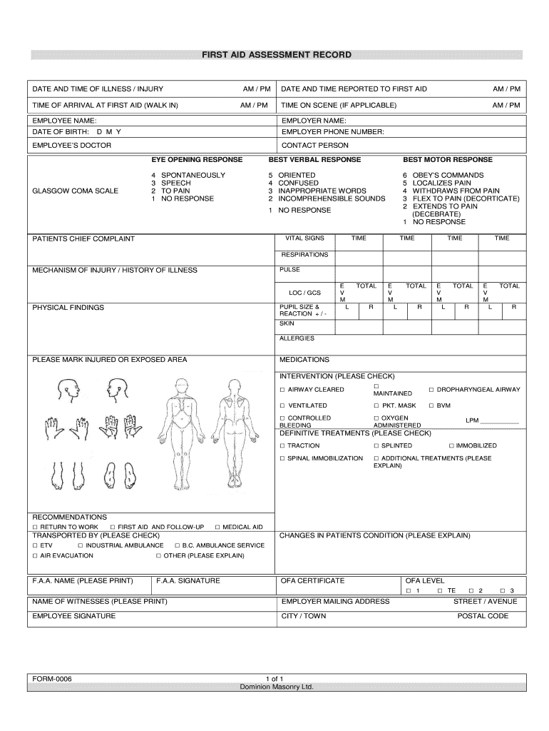 First Responder Question Report - Fill Online, Printable Pertaining To First Aid Incident Report Form Template