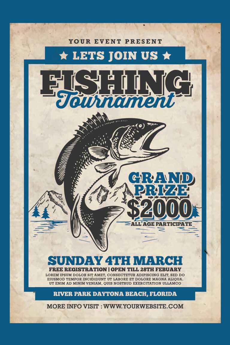 Fishing Tournament Flyer Corporate Identity Template intended for