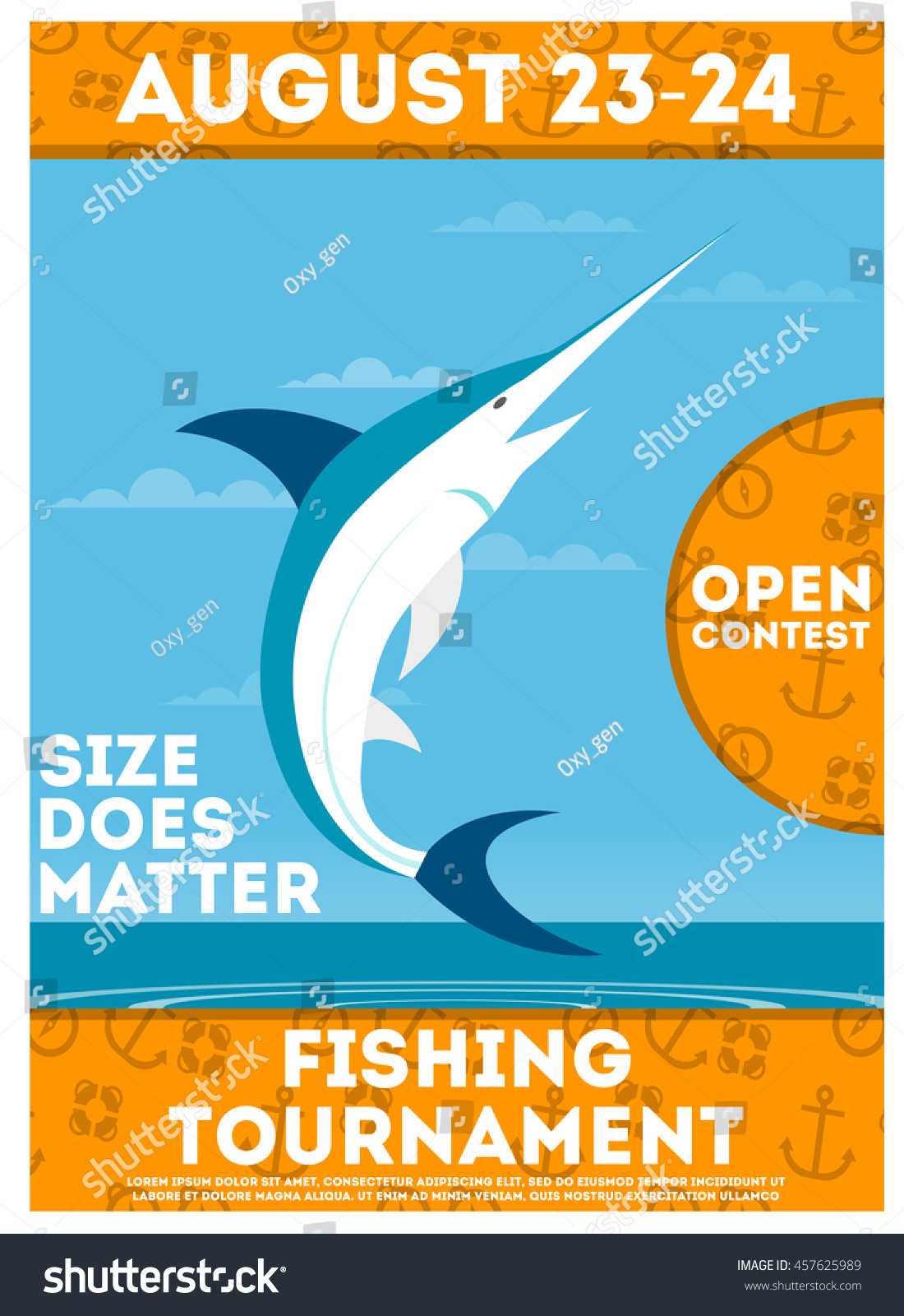 Fishing Tournament Poster Flyer Jumping Flying Stock Vector For Fishing Tournament Flyer Template
