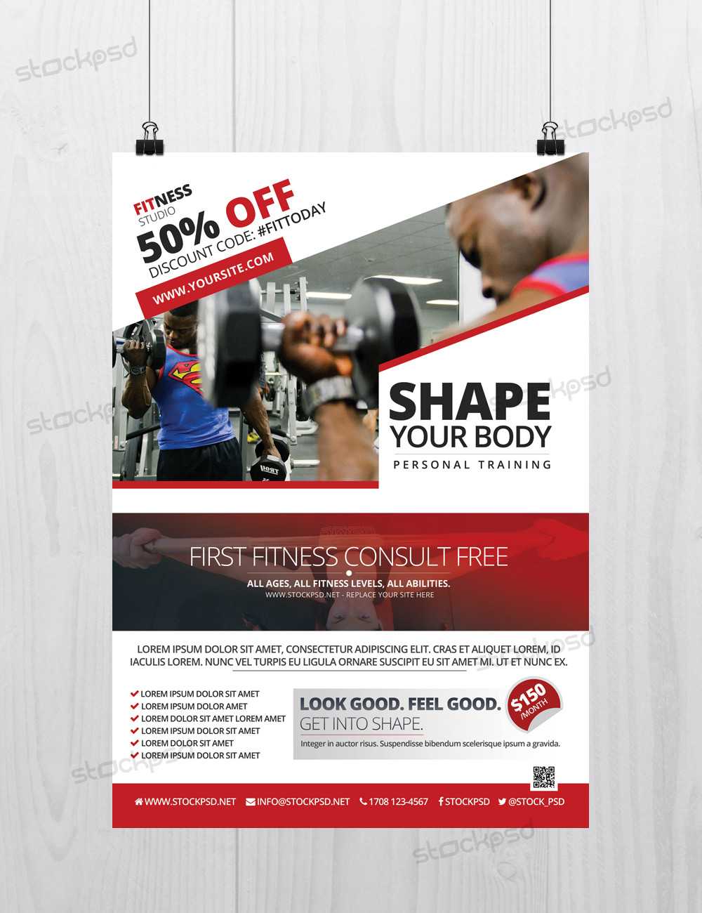 Fitness And Gym – Freebie Psd Flyer Template – Free Psd Pertaining To Fitness Boot Camp Flyer Template