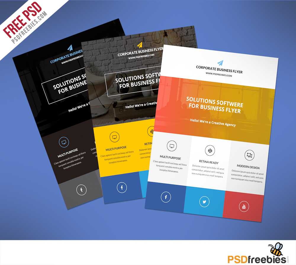 Flat Clean Corporate Business Flyer Free Psd | Psdfreebies For Flyer Maker Template