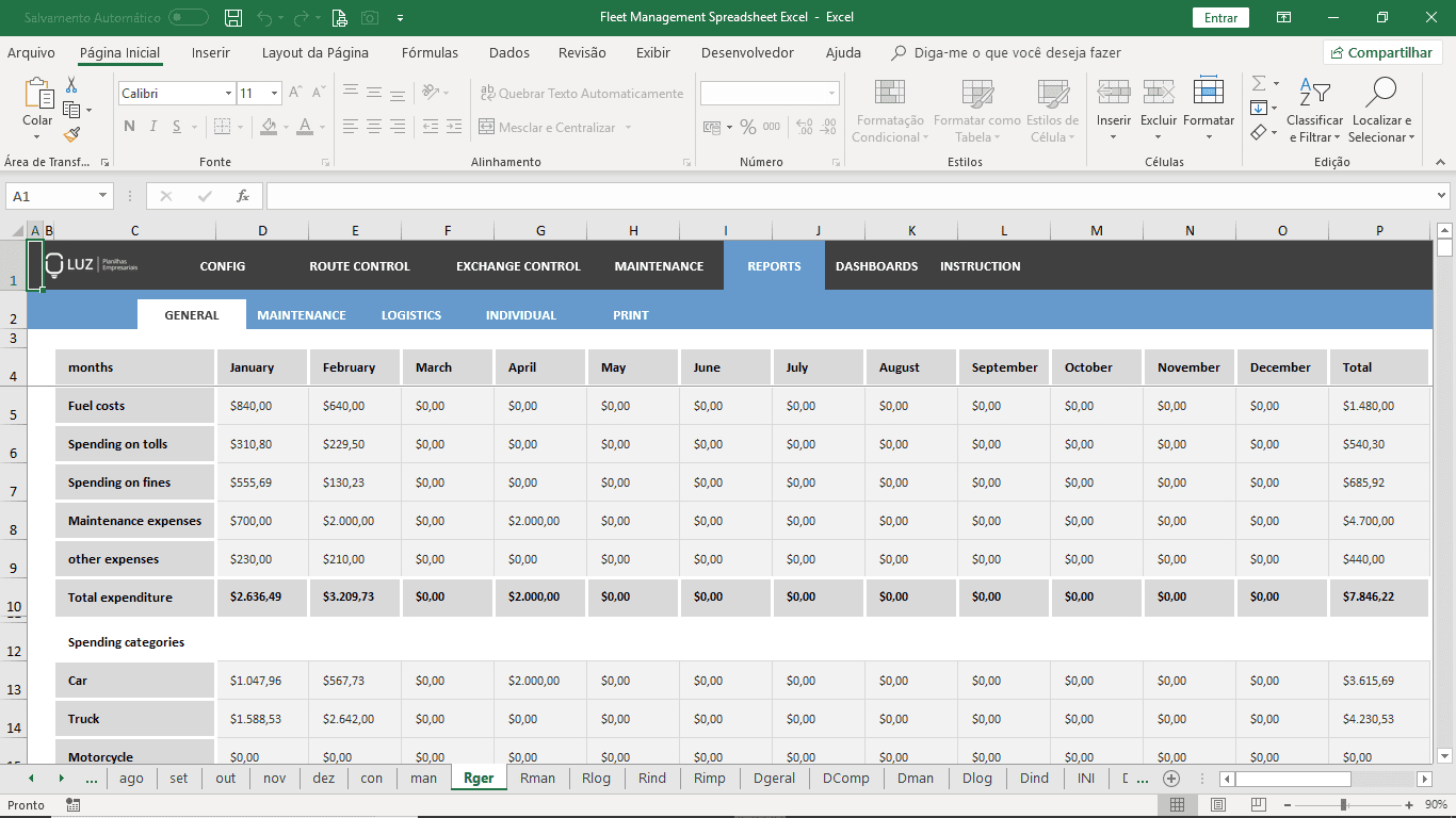 Fleet Management Spreadsheet Excel Regarding Fleet Management Report Template