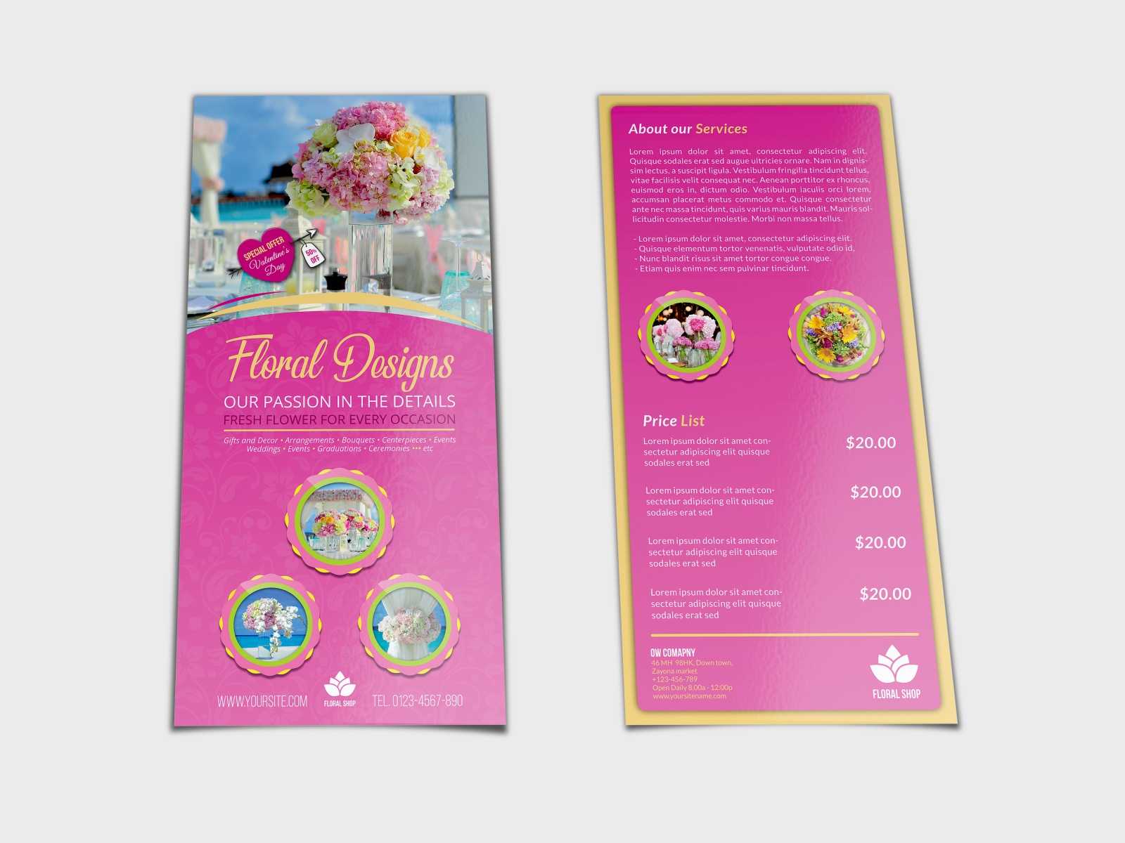 Floral Designs Flyer Dl Size Templateowpictures On Dribbble Intended For Dl Size Flyer Template