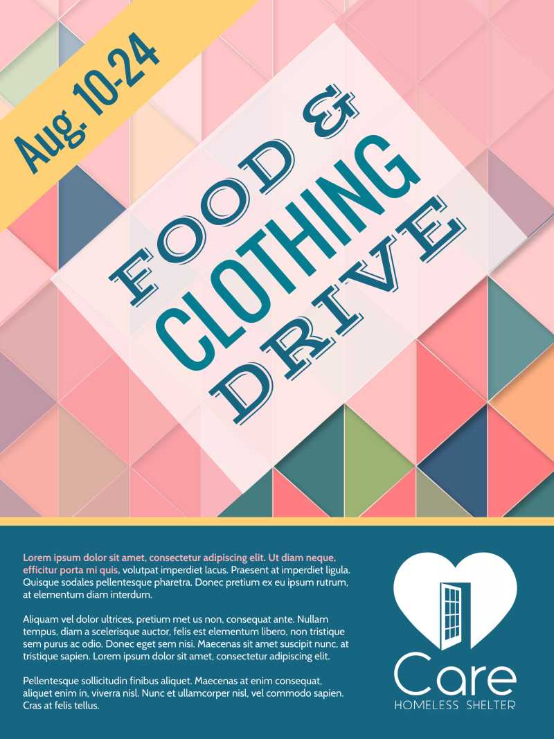Food & Clothing Drive Poster Template Throughout Clothing Drive Flyer Template