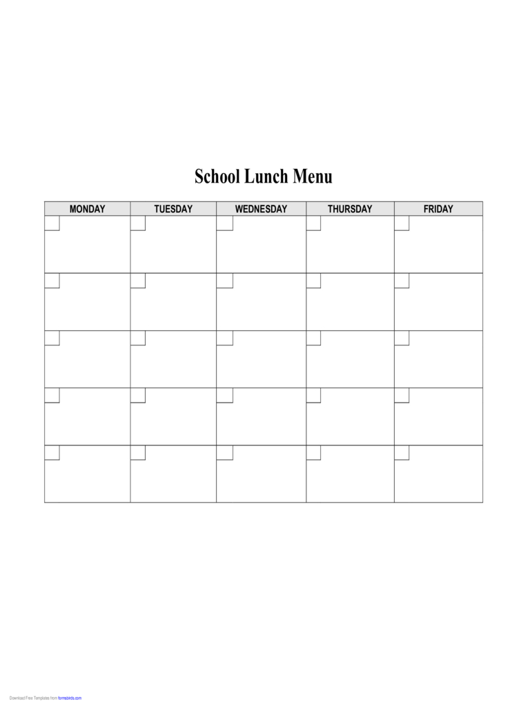 Food Menu Template – 4 Free Templates In Pdf, Word, Excel In Free School Lunch Menu Templates