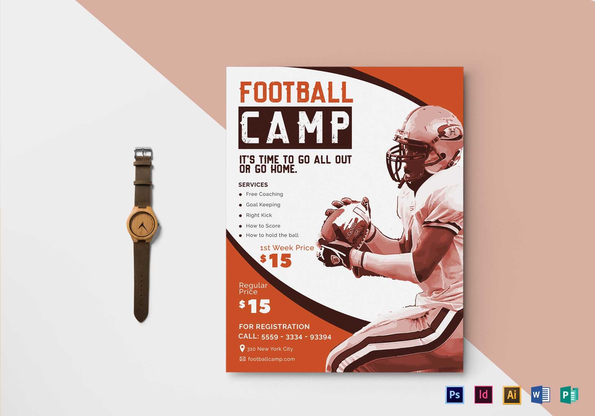 Football Camp Flyer Template Pertaining To Football Camp Flyer Template Free