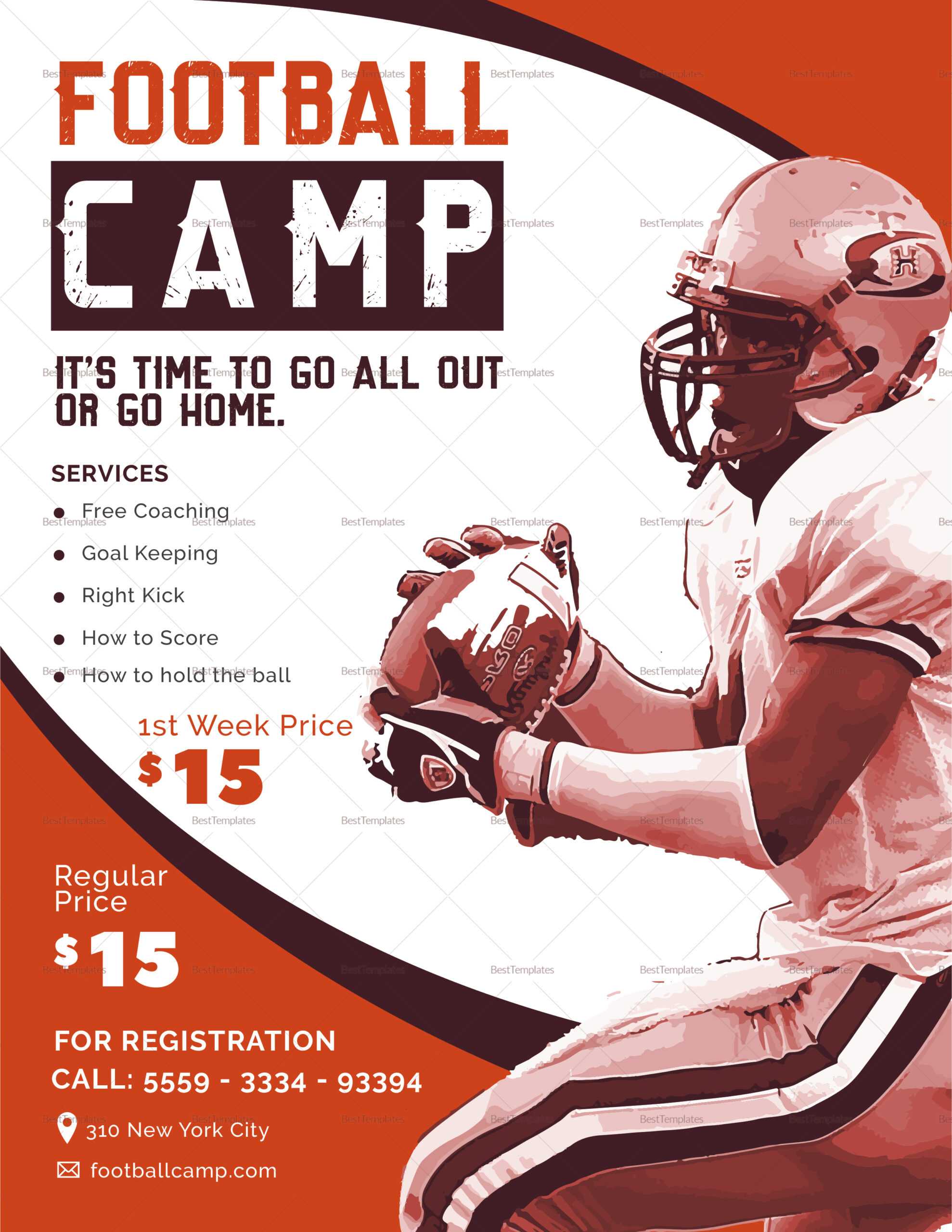 Football Camp Flyer Template Within Football Camp Flyer Template