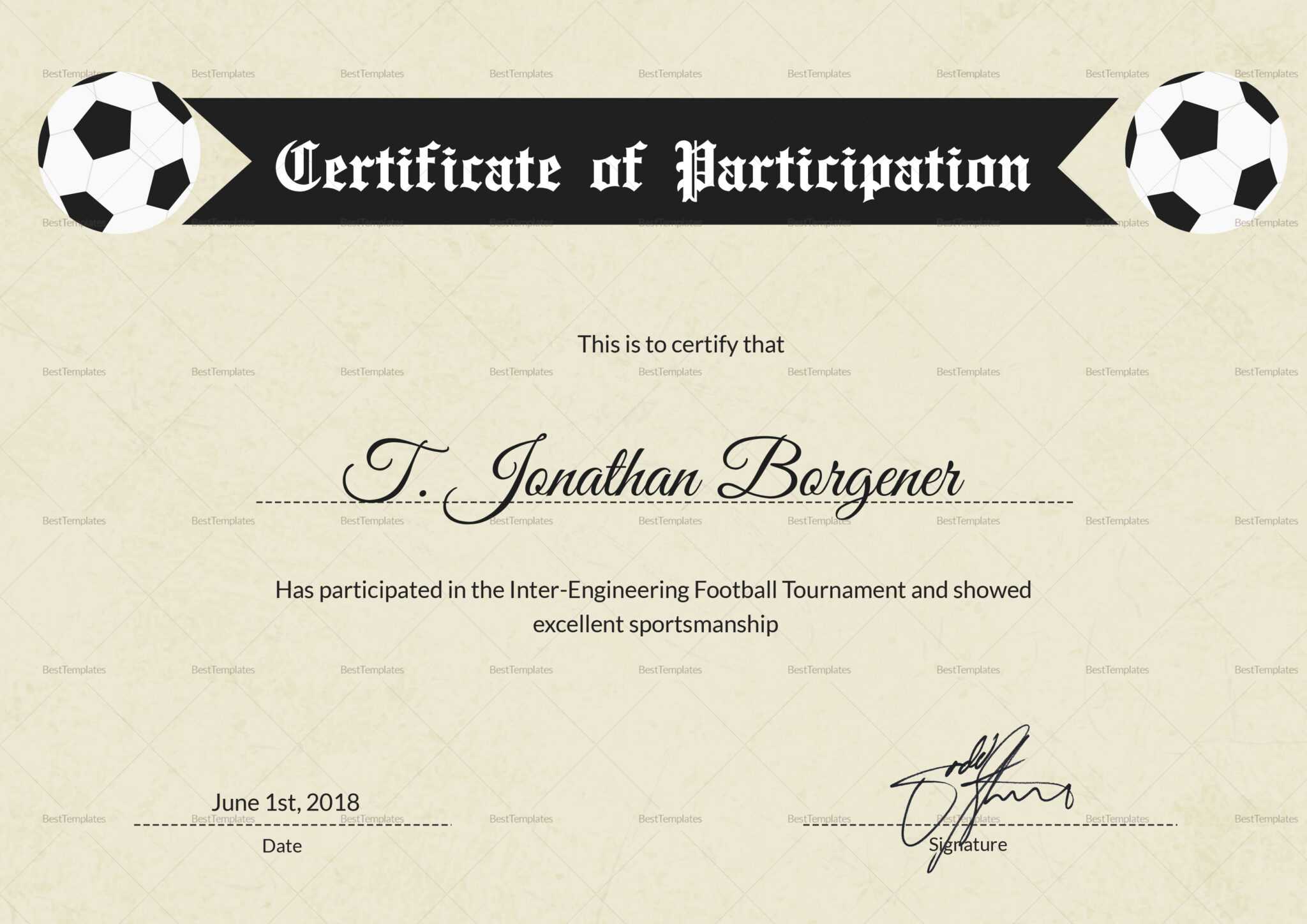 Football Certificate Colona.rsd7 intended for Football Certificate